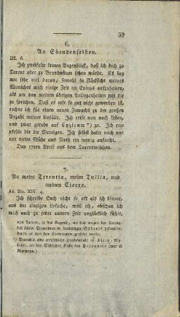 7. An meine Terentia, meine Tullia und meinen Cicero.