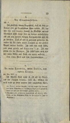 7. An meine Terentia, meine Tullia und meinen Cicero.