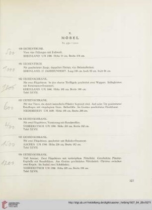 X. Möbel (Nr. 930-1010)