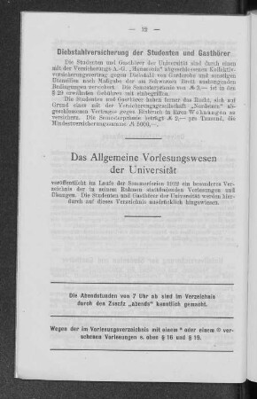 Diebstahlversicherung der Studenten und Gasthörer