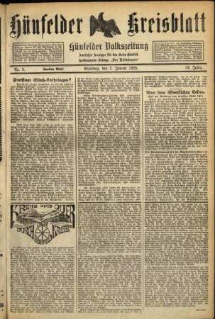 Zweite Ausgabe vom Samstag, den 07. Januar 1928.