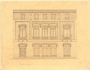Braunmühl, Anton von; Fassade - Aufriss