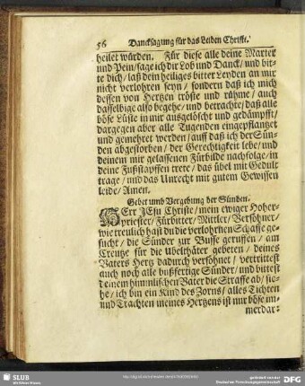 Gebet und Vergebung der Sünden