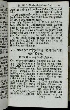 VII. Von der Erschaffung und Erhaltung aller Dinge