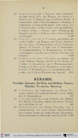 Keramik (Nr. 146-167)