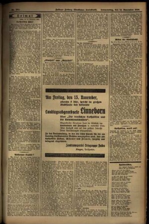 Zweite Ausgabe vom Donnerstag, den 14. November 1929.
