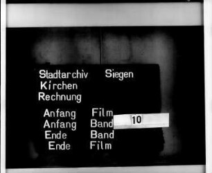 Kirchenrechnung der Stadt Siegen der Kirchmeister Jengen Frowin und Hartman Beder