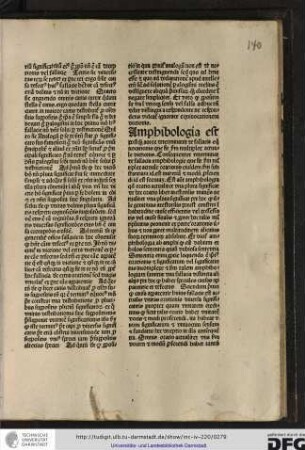 Postquam autor determinavit de fallacia equivocationis que sit secundum multiplex actuale dictionis, consequenter determinat de fallacia amphibolobie que fit secundum multiplex actuale orationis eiusdem...