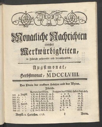 Herbstmonat, MDCCLVIII