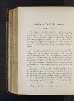 Studien zur Theorie der Lösungen.