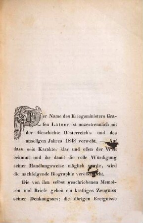 Erinnerungen an den k. k. Feldzeugmeister und Kriegsminister Theodor Grafen Baillet von Latour