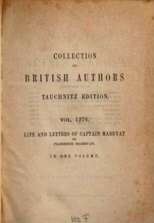 Life and letters of Captain Marryat