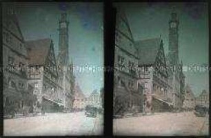 Blick auf den Marktplatz von Rothenburg ob der Tauber