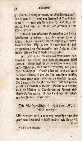 Die Reisegesellschaft siehet einen Korb selbst machen