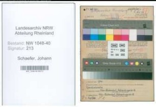 Entnazifizierung Johann Schaefer , geb. 29.09.1901 (Angestellter)