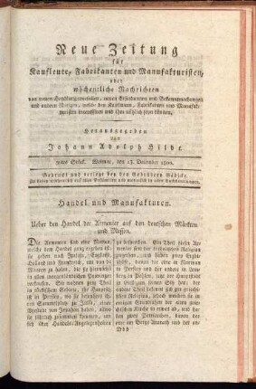 50tes Stück. Weimar, den 13. December 1800.