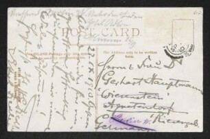 Brief von Hermann Georg Fiedler und Ethel Mary Fiedler an Gerhart Hauptmann und Gerhart Hauptmann