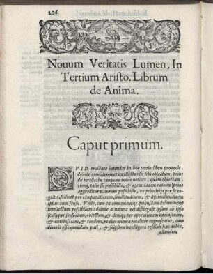 Novum Veritatis Lumen, In Tertium Aristo. Librum de Anima.
