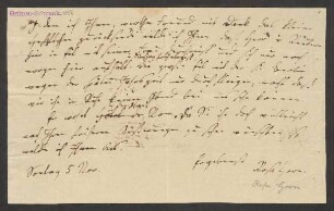 Brief an Jacob Grimm