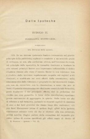 Delle ipoteche