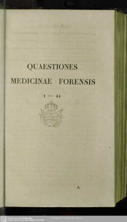 Quaestiones Medicinae Forensis