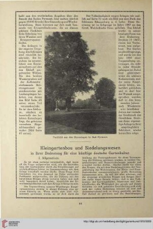 31: Kleingartenbau und Siedlungswesen in ihrer Bedeutung für eine künftige deutsche Gartenkultur, [1]