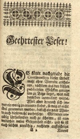 Geehrtester Leser!