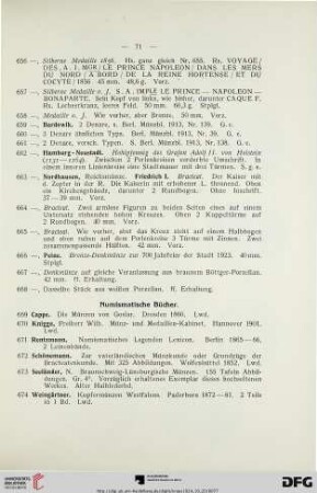 Numismatische Bücher (Nr. 669-674)