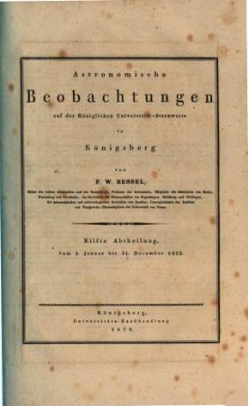 Astronomische Beobachtungen auf der Universitäts-Sternwarte zu Königsberg, 11. 1825