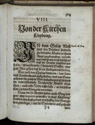 VIII. Von der Kirchen Kleydung
