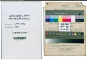 Entnazifizierung Erich Cramer , geb. 21.11.1906 (Kaufmann)