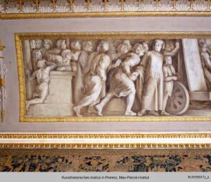 Cosimo de Medici gratuliert zu einem fertig gestellten Bild, das auf einem Karren steht - Cosimo de Medici congratulando l'artista per una pala d'altare esposto su un carro