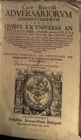 Adversaria commentaria : libri sexaginta