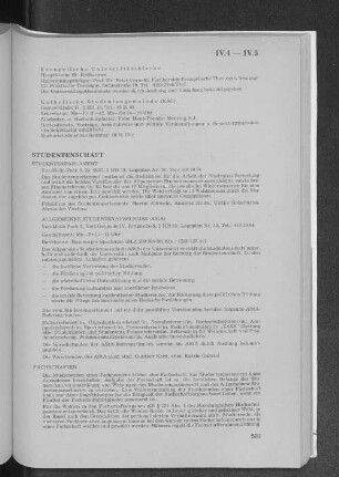 IV.5 Studentenschaft