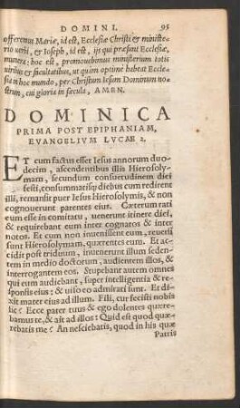 Dominica Prima Post Epiphaniam ...