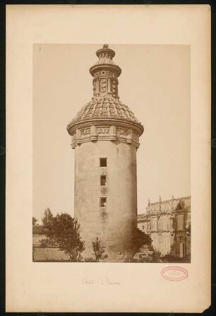 Château d’Usson bei Pons: Turm, Aufnahme vor der Translokation 1889/1890