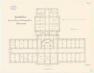 Land- und Amtsgericht, Schweidnitz Geschäftshaus: Grundriss KG 1:100