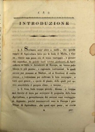 Saggio di Agricoltura per le isole di Malta e Gozo