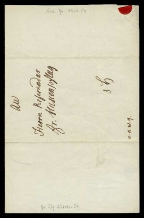 Brief von Ludwig Emil Grimm an Friedrich Hassenpflug