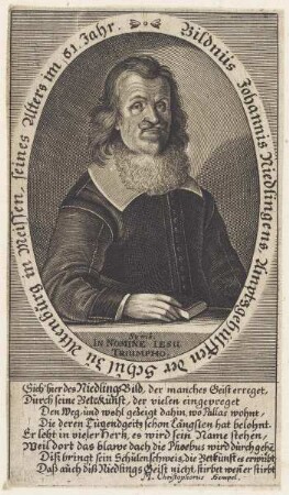 Bildnis des Johannis Niedlingerns