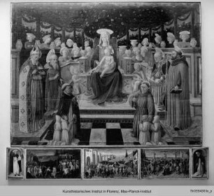 Madonna mit Kind, Heiligen und Engeln