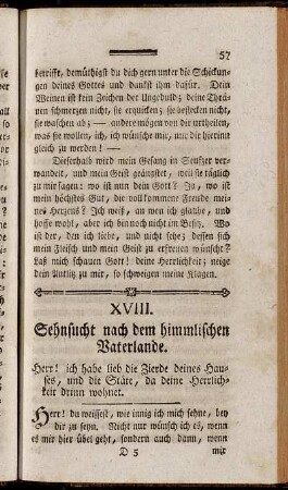XVIII. Sehnsucht nach dem himmlischen Vaterlande.