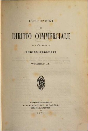 Istituzioni di Diritto Commerciale, II