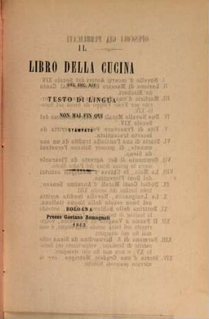 Il libro della cucina del sec. XIV : testo di lingua non mai fin qui stampato