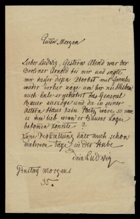 Brief von Ludwig Emil Grimm an Ludwig Hassenpflug