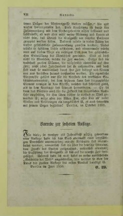 Vorrede zur sechsten Auflage