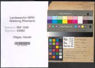 Entnazifizierung Harald Ditges , geb. 08.05.1908 (Kaufmaennischer Angestellter)