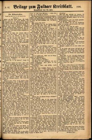 Zweite Ausgabe vom Samstag, den 25. Juli 1896.