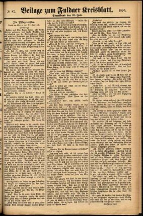 Zweite Ausgabe vom Samstag, den 25. Juli 1896.