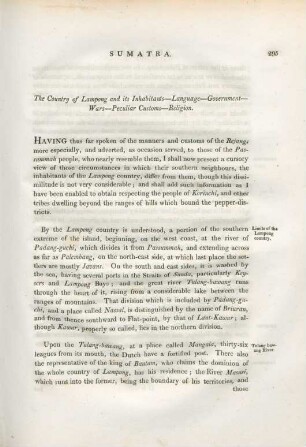 The country of Lampong and its inhabitants. - ...